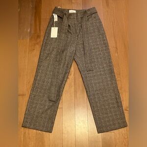 Aritzia Wilfred Jallade Tie-Front Plaid Wool Pant - Size 8